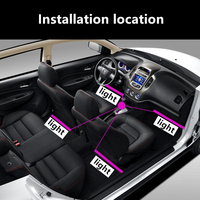 Kit de Luces LED RGB para Interior de Coche con Control Remoto y Musical